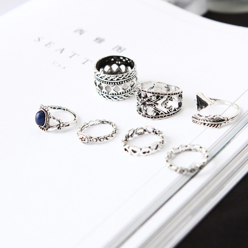 Leaf Stone Midi Ring Set