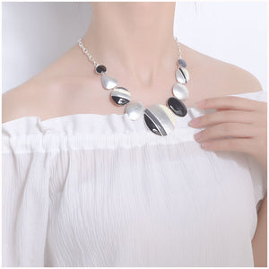 Silver Plated Colorful Round Chokers Bijoux Fashion Ethnic Necklace