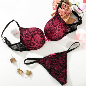 Embroidered Lace Bra Set