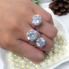 Silver Cubic Zirconia Crystal  Rings