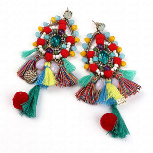 Badu Baroque Fringed Earring Ethnic Long Tassel