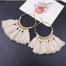 Ethnic Bohemia Drop Dangle Fringe Cotton Tassel Earrings