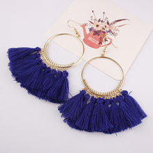 Ethnic Bohemia Drop Dangle Fringe Cotton Tassel Earrings