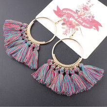 Ethnic Bohemia Drop Dangle Fringe Cotton Tassel Earrings