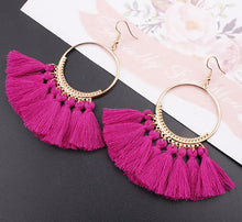 Ethnic Bohemia Drop Dangle Fringe Cotton Tassel Earrings