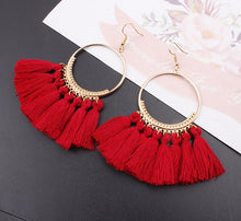 Ethnic Bohemia Drop Dangle Fringe Cotton Tassel Earrings