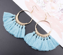 Ethnic Bohemia Drop Dangle Fringe Cotton Tassel Earrings