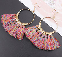 Ethnic Bohemia Drop Dangle Fringe Cotton Tassel Earrings