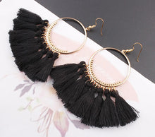 Ethnic Bohemia Drop Dangle Fringe Cotton Tassel Earrings