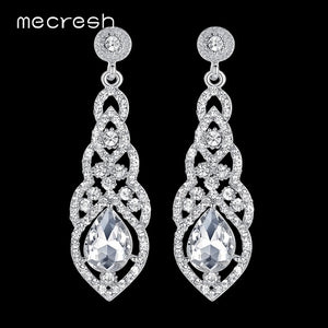 Crysta Silver Champagne Blue Color Earrings