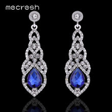 Crysta Silver Champagne Blue Color Earrings