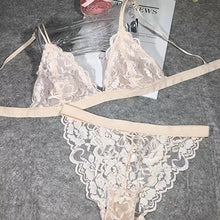 Women Transparent Lace Bra Set