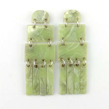 Geometric Acetate Skyscraper Building Cutouts Dangle Drop Chandelier Earrings