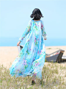 chiffon Long Sleeve Beach Sundress