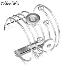 Mrs Win Snap Jewelry Gold Silver Alloy Cuff Bracelet