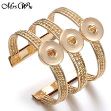 Mrs Win Snap Jewelry Gold Silver Alloy Cuff Bracelet