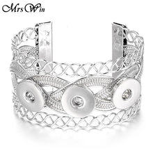 Mrs Win Snap Jewelry Gold Silver Alloy Cuff Bracelet