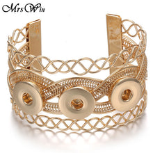 Mrs Win Snap Jewelry Gold Silver Alloy Cuff Bracelet