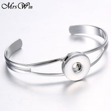 Mrs Win Snap Jewelry Gold Silver Alloy Cuff Bracelet