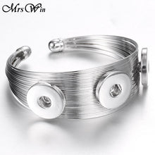 Mrs Win Snap Jewelry Gold Silver Alloy Cuff Bracelet