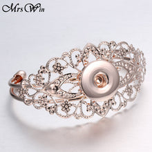 Mrs Win Snap Jewelry Gold Silver Alloy Cuff Bracelet