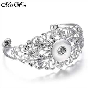 Mrs Win Snap Jewelry Gold Silver Alloy Cuff Bracelet