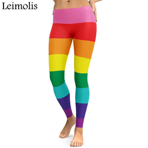 3D printed sweet Rainbow Striped leggings