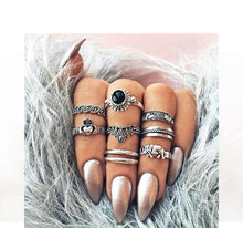 Silver Vintage Hand Knuckle Finger Ring Set