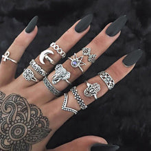 Silver Vintage Hand Knuckle Finger Ring Set