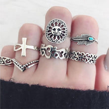 Silver Vintage Hand Knuckle Finger Ring Set