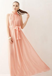 Hang-Neck Chiffon Halter Dress Two kinds of wear method