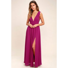 Long Elegant Slim Sleeveless Beach V-Neck Split Cute Style Dress