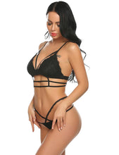 Push up Adjustable Strap Backless String  Bra Brief Set