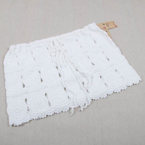 Hand Crochet Dropped  Waist Pencil Mini skirt