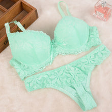 Lace Embroidery Push Up Bra Set