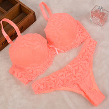 Lace Embroidery Push Up Bra Set