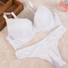 Lace Embroidery Push Up Bra Set