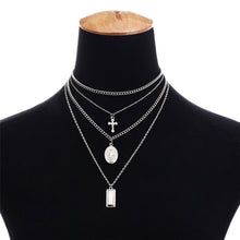 Ingesight Multilayer Crucifix Cross  Pendant Chain