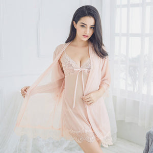 Ladies Lace Transparent Lingerie Conjoined Dress Suit