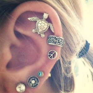 Flower Crystal Retro Charm Star Stud Earing