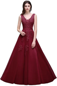 Applique Vestido de Festa  Formal Evening Gown