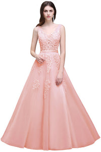 Applique Vestido de Festa  Formal Evening Gown