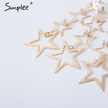 Hollow out gold Chic party star-shaped vintage earrings