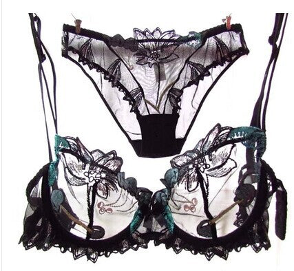 Women Transparent  Underwear Bra Brief Set