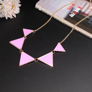 Fashion Gold Chain Triangle Punk Collar Sweater Chain Necklaces