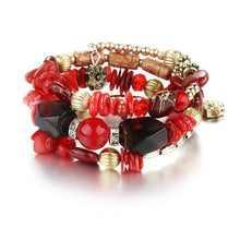 Bohemian Geometric Multilayer Charm Bracelets