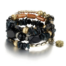 Bohemian Geometric Multilayer Charm Bracelets