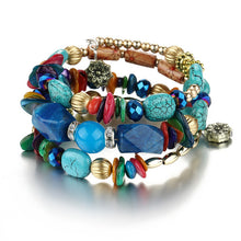 Bohemian Geometric Multilayer Charm Bracelets