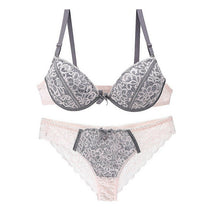 Lace Lady Deep V  Bra And Panty Set