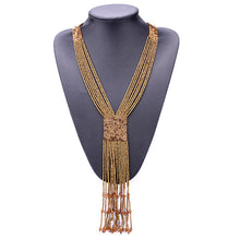 Boho Long Tassel Kolye Red Seed Beads Necklace